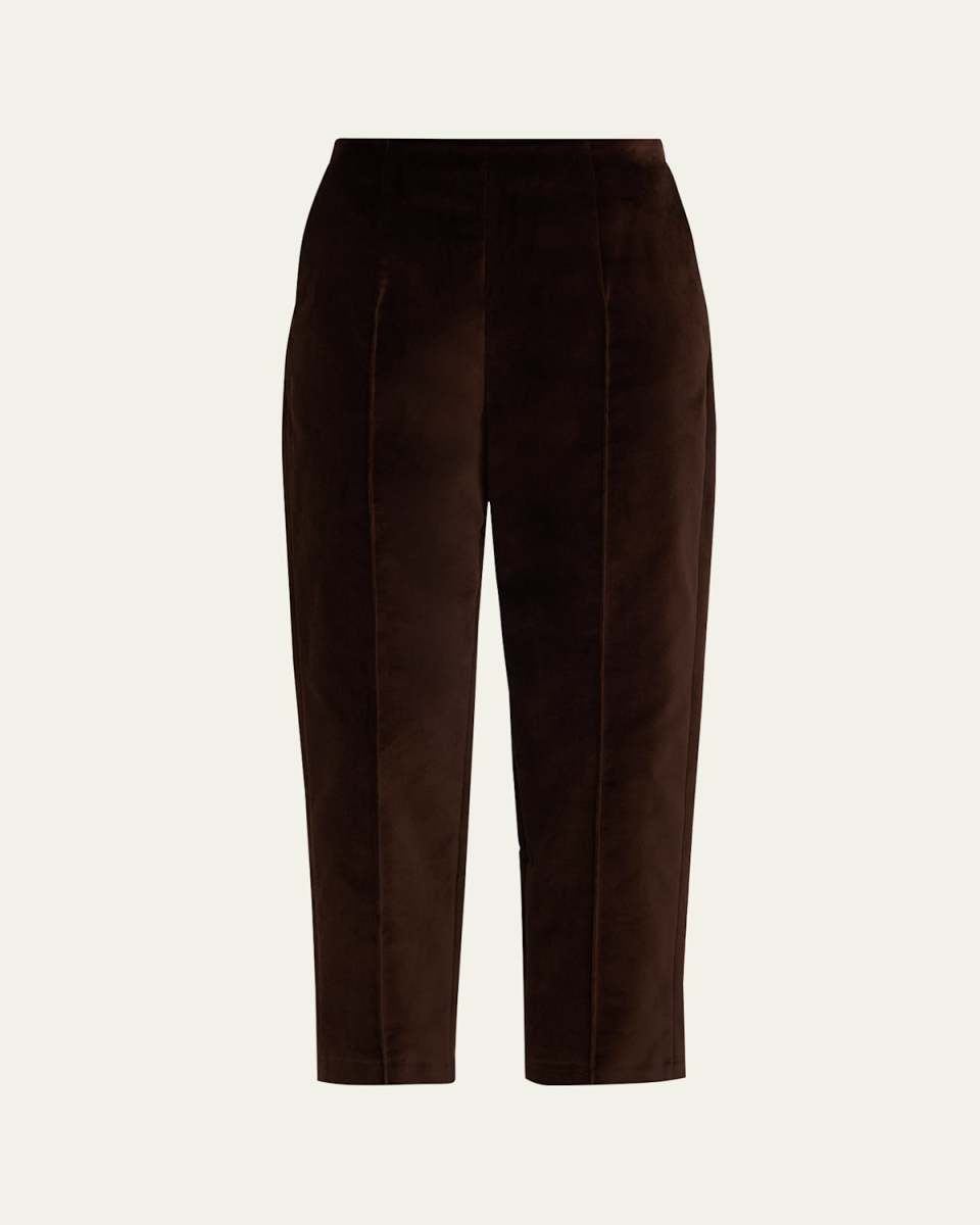 Velvet Straight-Leg Ankle Pants